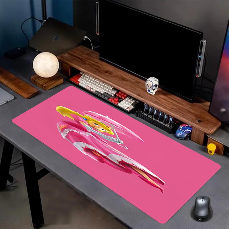 Princess Peach Theme Mouse Pad, Non Slip Rubber Base, Multifunctional Office & Home Decor, Perfect for Workspace Personalization.