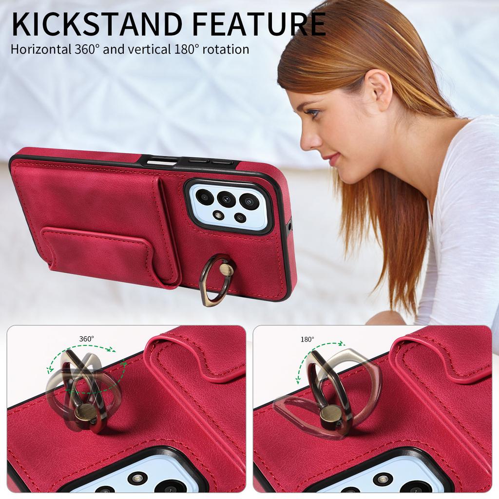 For Samsung Galaxy A23 (4G),Samsung Galaxy A23 5G Ring Bracket Card Holder Slots Cover Phone Case