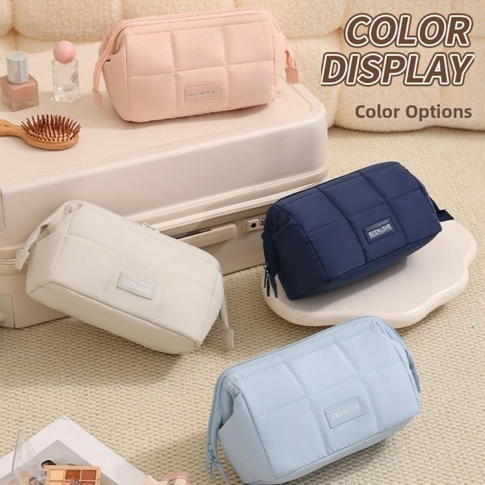 Handheld Makeup Organizer Wide-open Toiletry Storage Bag Portable Women Cosmetic Bag Travel