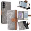 For Samsung Galaxy S25 Case RFID Blocking Color Splicing PU Leather Wallet Phone Cover
