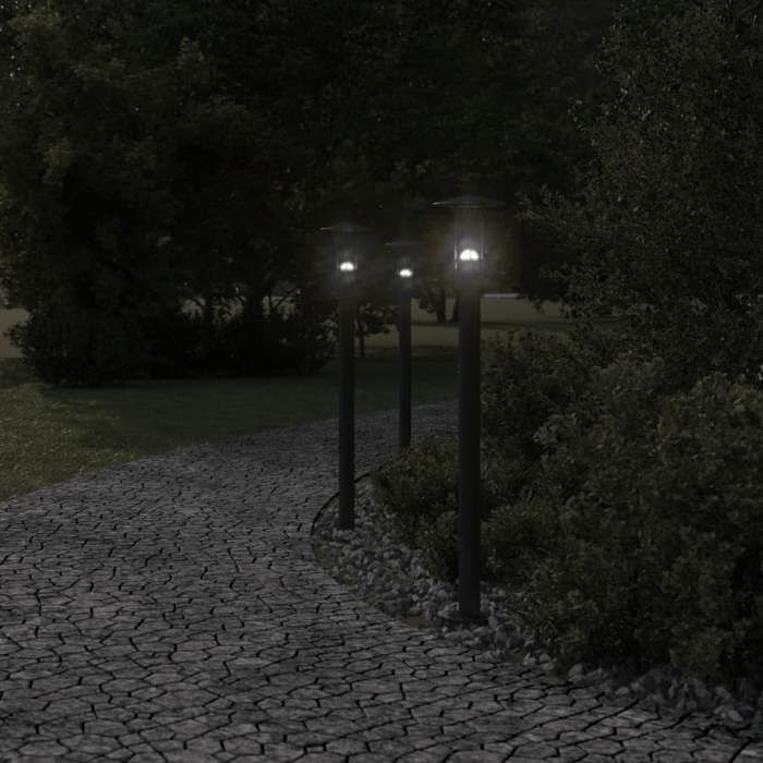 VidaXL Outdoor Floor Lamps 3 Pcs Black 100 Cm Stainless Steel, Outdoor Ground Lighting, Garden Ground Lighting, 4006356