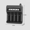 Battery Charging Station 4CH for NiMH NiCD 18650 21700 Batteries Charging Base with Real Time Monitoring System