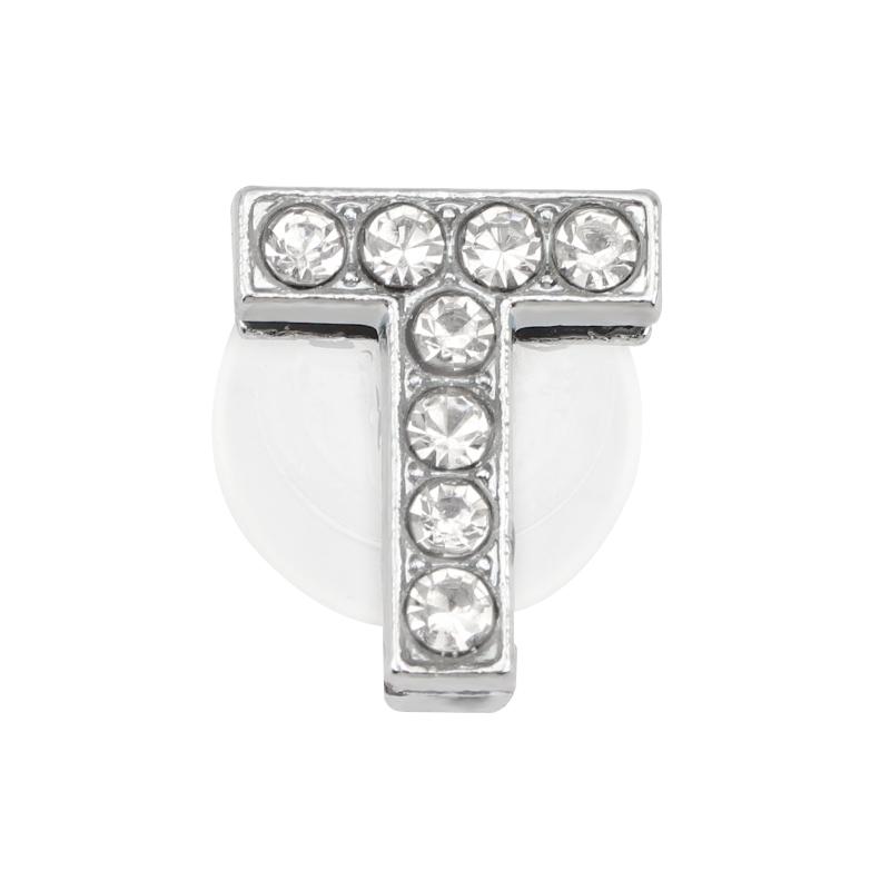 1PC Shoe Charms Glitter Rhinestone Letter Crystal Alphabet Shoes Charm Decorations Jewelry Slider Bracelet Wristbands Accessorie