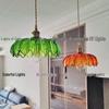 Nordic Minimalist Glass Lotus Leaf Pendant Light for Entryway, Balcony, or Bedside.