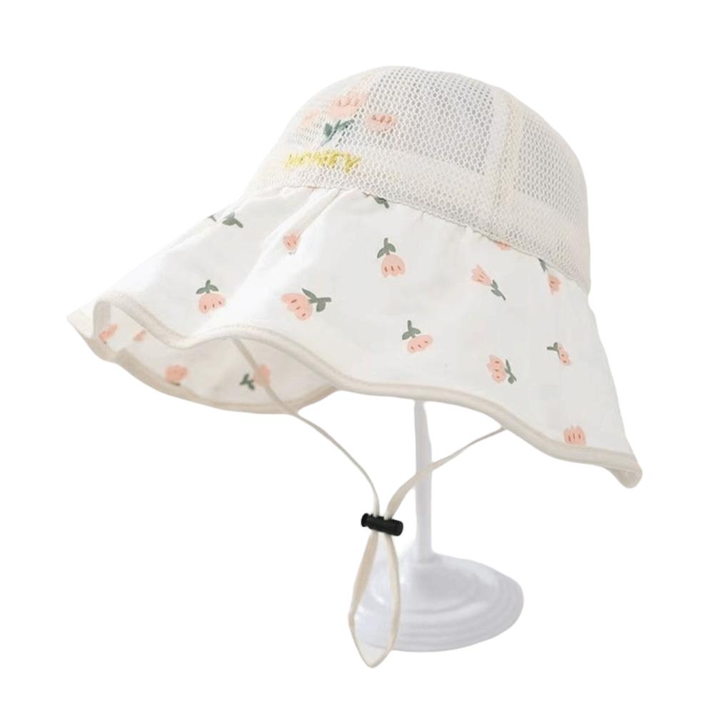 

Mesh Baby Baseball Cap Large Brim Kids Sunshade Hat Portable Fisherman Hat Outdoor Activities бежевий