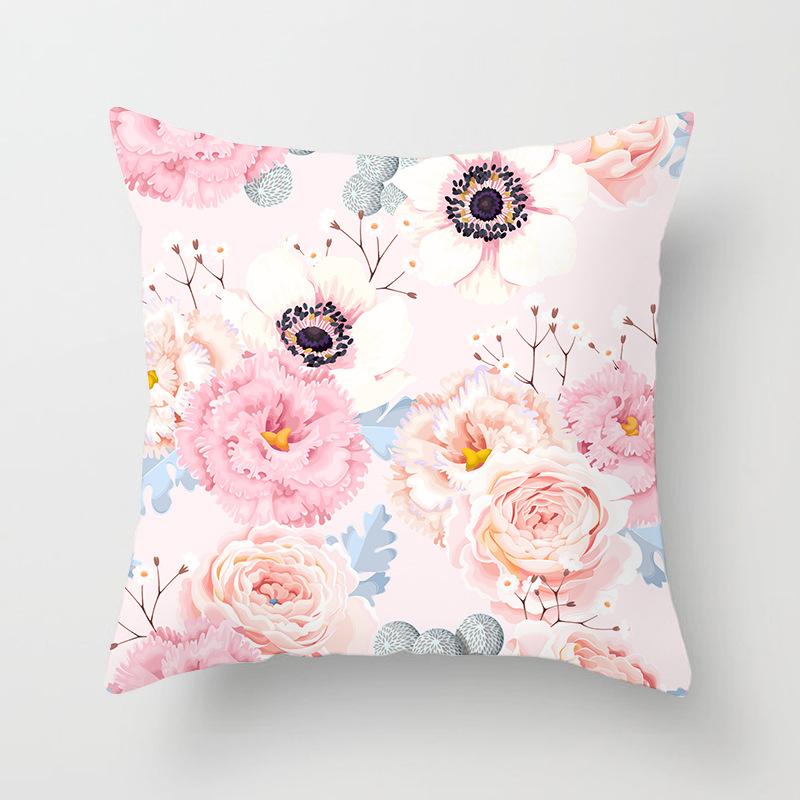 Nordic Style Spring Flower Print Pillowcase Living Room Office Sofa Cushion Cover Home Decor Pillowcase
