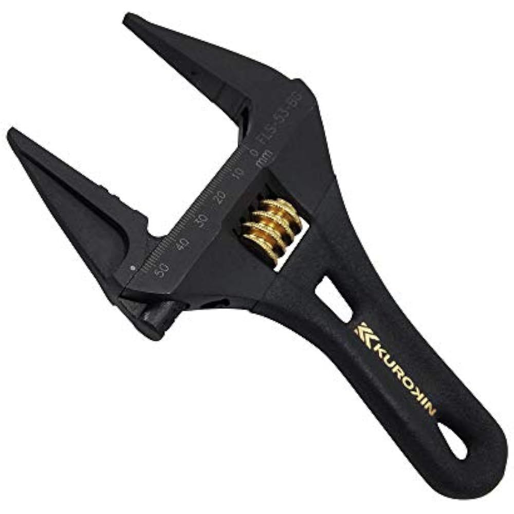 Fujiya (Fujiya) FLS-53-BG Light Short Monkey Wrench with Black Gold Grip, Max Opening: 53mm