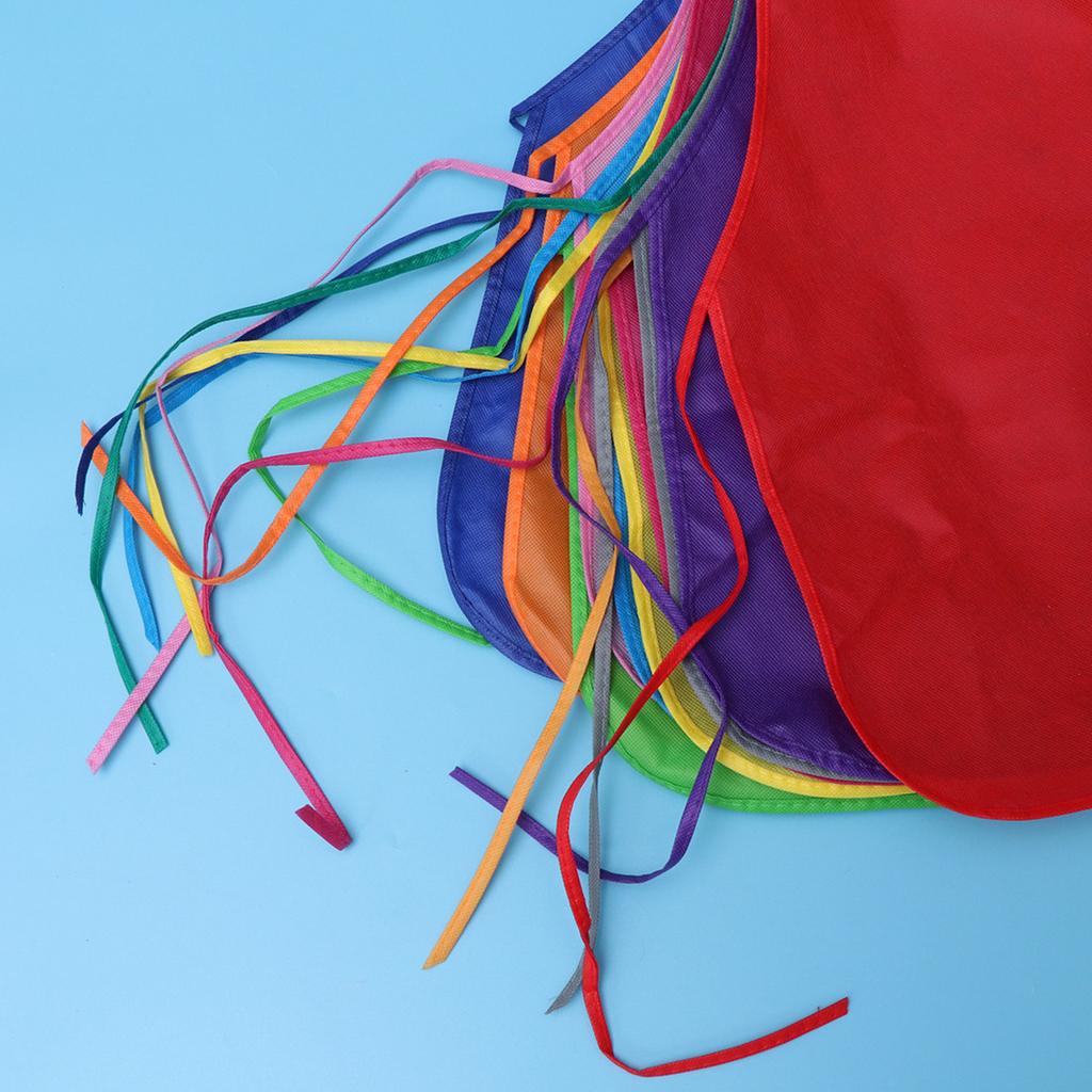 12Pcs Children Aprons Non-Woven Fabric Waterproof Painting Aprons for Kids Art Craft Learning Outdoor Cooking Kids Apron