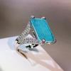 NEW Classic Women  sterling silver ring with paraiba gemstones female fine Jewelry Gift Wedding Engagement Accessories