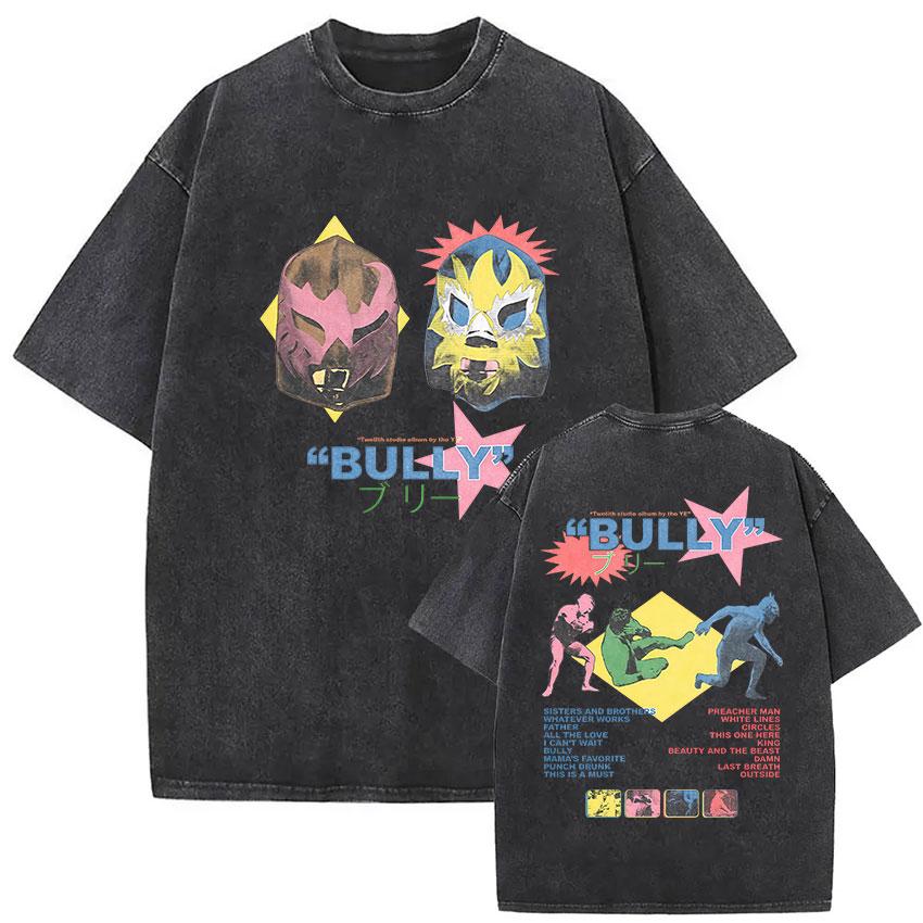 Vintage Washed Kanye West Bully Album 2026 Merch T Shirts Men s Gothic Fashion Oversized Short Sleeve T-shirt Hip Hop Streetwear S