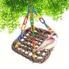 Woven Bird Hammock Woven Grass Bird Hammock Toy Adjustable Chain Ring Comfortable Rocking Toy Bird Accessories For Parrot & Bird