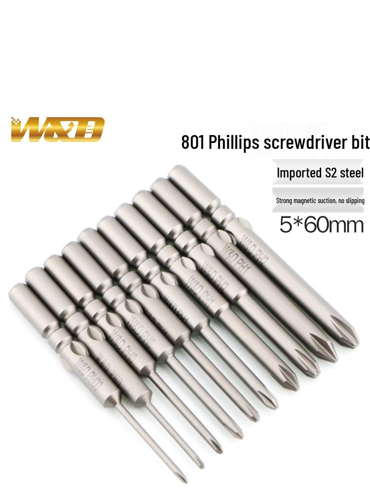 801 Electric Screwdriver Bit W&D 4mm Phillips Screwdriver, 5*60*3, 4C Imported Steel