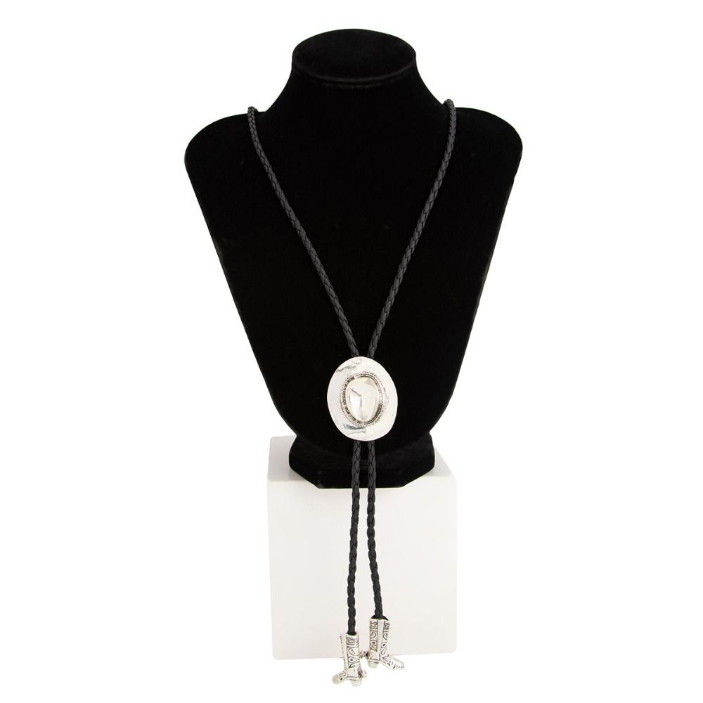 Boot Pendant Cowboy Cap Pendant Necklace Long PU Leather Necklace Ethnic Style Necklace Decoration
