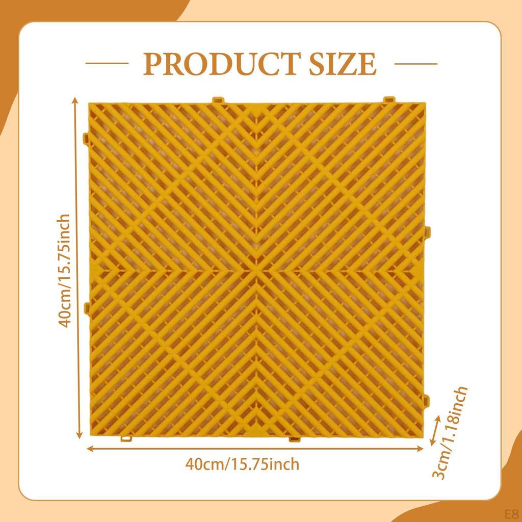 Floor Tile Interlocking Drainage Mat Modular Cushion Indoor Outdoor Shock Absorbing Nonslip PP