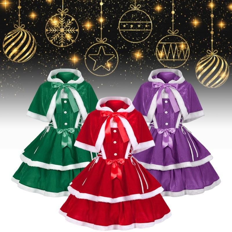 Party Christmas Girl Skirt Festivals Cosplay Decoration Costume Performance Set