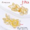 18K Gold Plated Brass Flower & Leaf Pendants For Jewelry,Charms For Earrings Making Accessories,DIY Jewelry Necklaces Findings