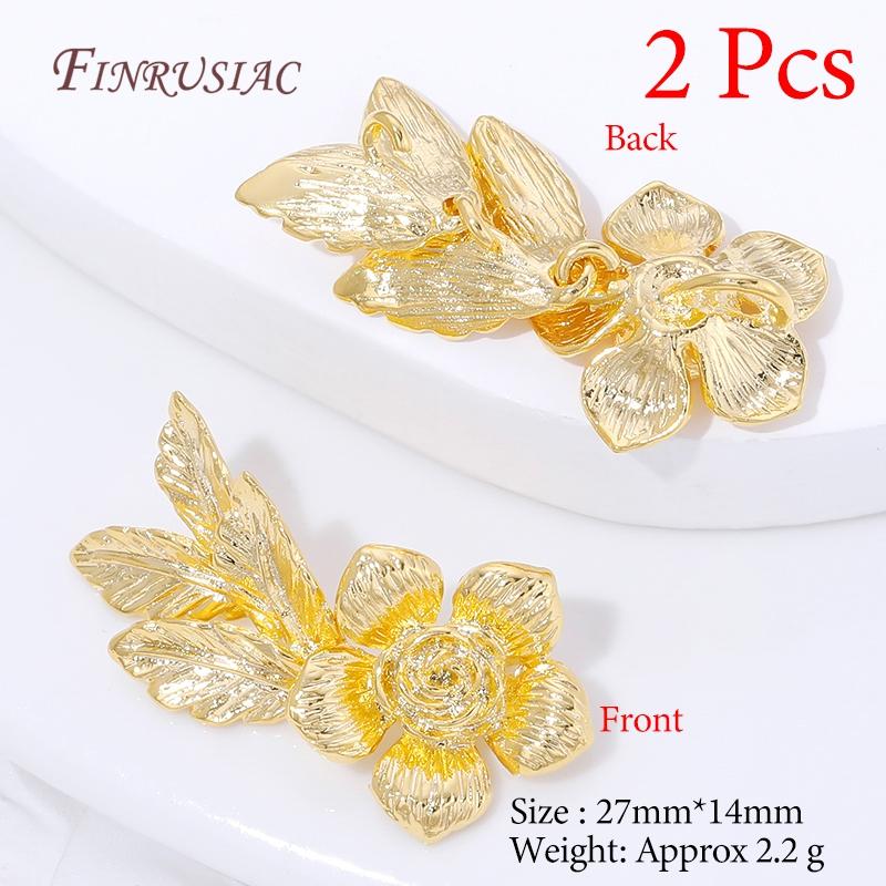 18K Gold Plated Brass Flower & Leaf Pendants For Jewelry,Charms For Earrings Making Accessories,DIY Jewelry Necklaces Findings