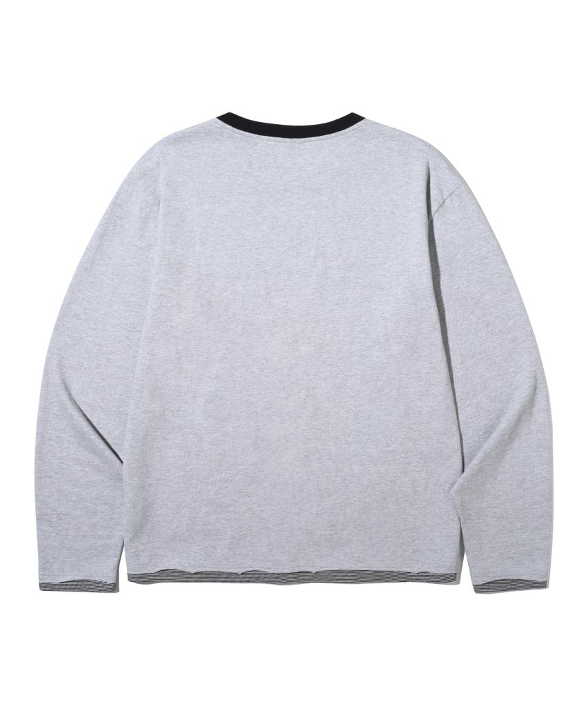 URBANSTOFF Striped Ringer Long Sleeve Tee (Melange)