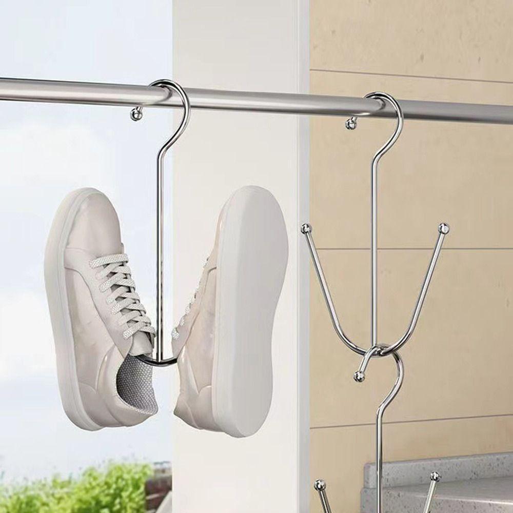 Stainless Steel Shoe Drying Rack Hanging Drying Shoe Hook Portable Shoe Rack