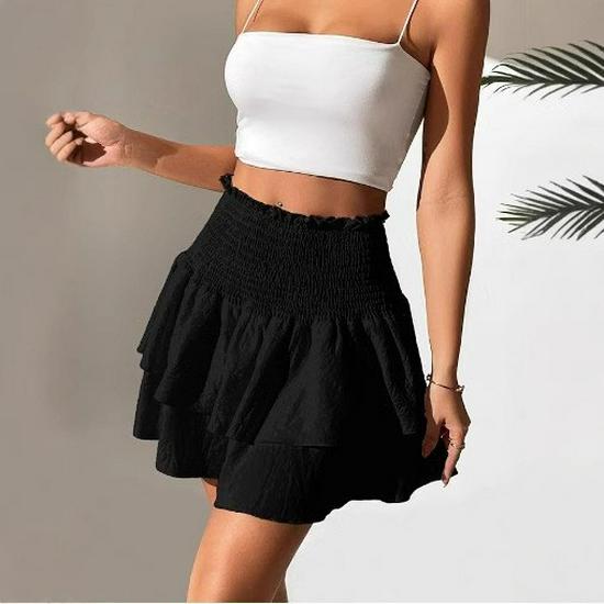 2025 Damen High Waist Unifarbener Faltenrock - Schlankmachend, Sportlich Sommer Neuheiten