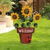 Flower Pot Garden Stake Decoration 2D Decor