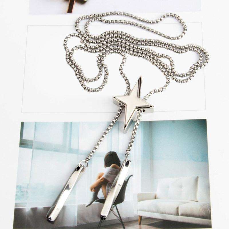Blingbling Star Bolo Tie Pendant Necklace Clavicle Chain Gifts for Girls Present Lariat Bolo Tie Clavicle Chain