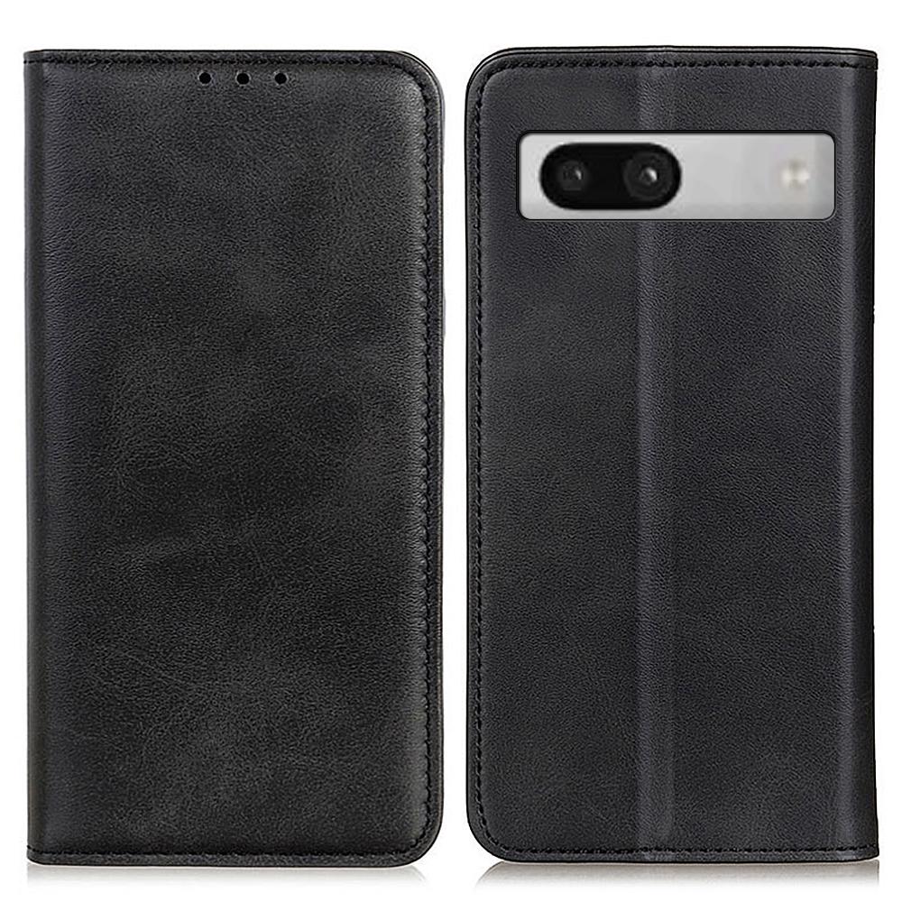 Split Leather Cell Phone Case for Google Pixel 7a,Wallet Stand Shockproof Phone Cover