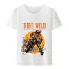 Ride Wild  Graphic  T-shirt for  Men  Top  Casua Vintage T Shirts  Short-sleev Harajuku  Street Fashion Camisa Men Clothing