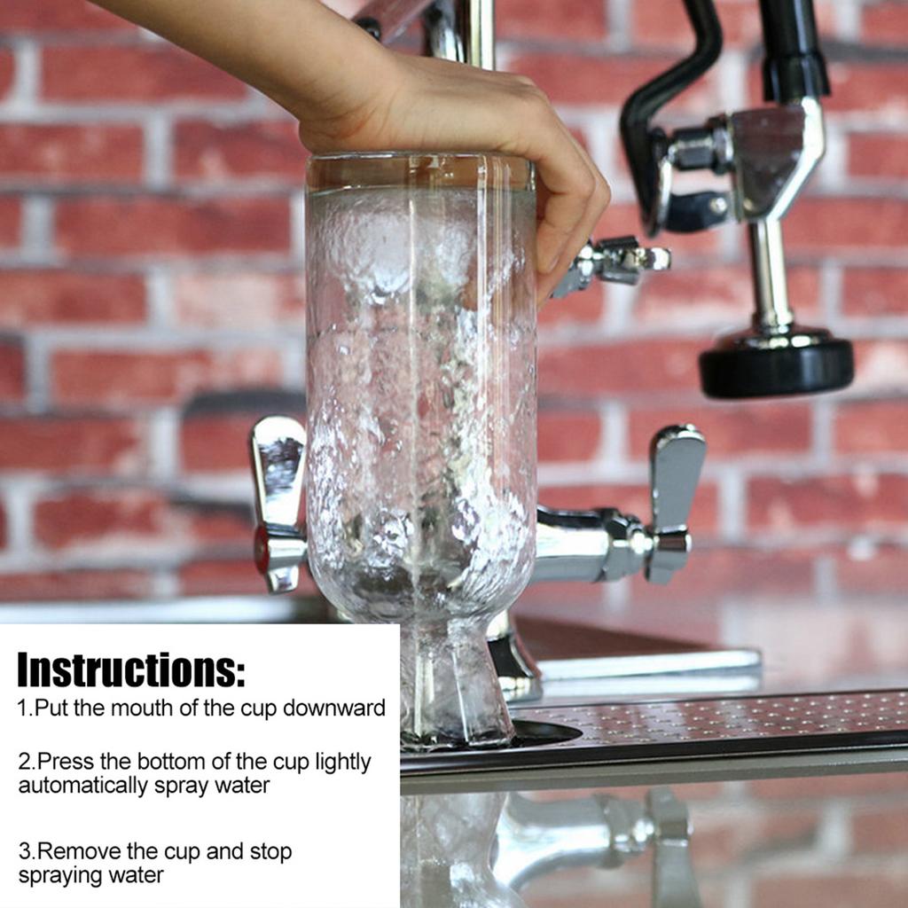 Household Black Stainless Steel Automatic Cup Washer Glass Cleaning Rinser for Coffee Shop