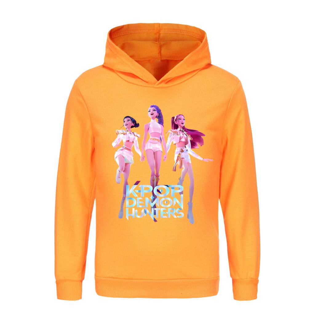 KPop Demon Hunters Huntrix Hoodie Kids Graphic Hooded Sweatshirt Baby Girls Pullovers Hoodies Boys Outerwear Children's Clothing