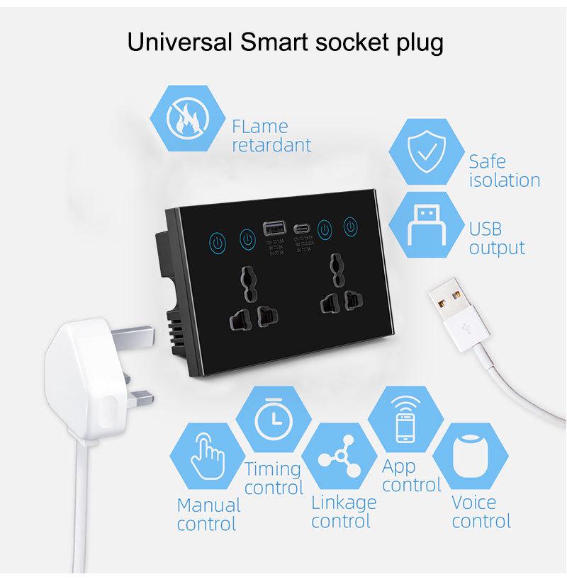 Tuya WiFi Smart Wall Socket with Alexa & Google Home Voice Control