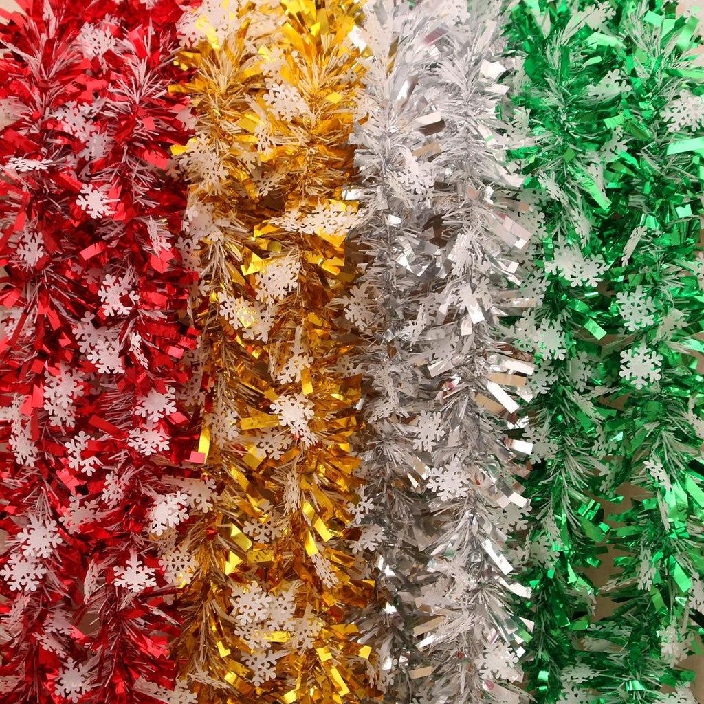 Christmas Tinsel and Garland Ornaments for Holiday Tree Decoration