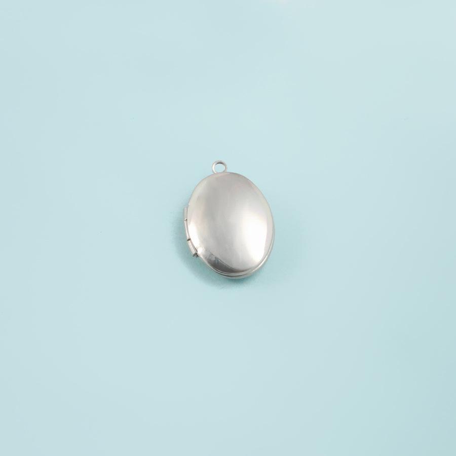 316L Stal nierdzewna polerowana na lustro Owalna ramka na zdjęcie Pamiątkowy wisiorek naszyjnik, 24x33.5mm