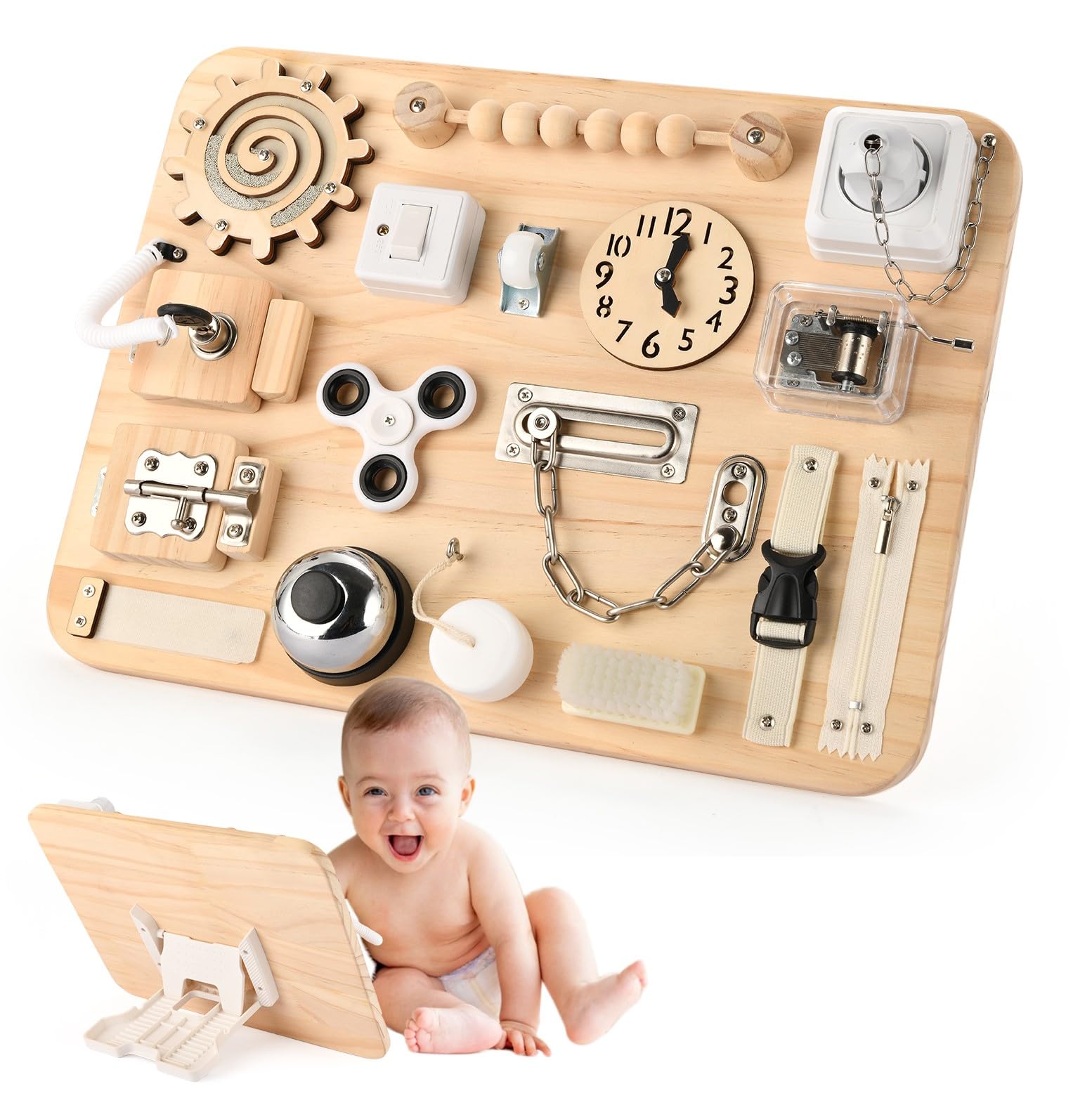 

Potatomato Montessori Busy Wooden Sensory Toy for Year Birthday Fingertip Early Educational Autism Fingertip Gift for Threading Board, 3-4 Olds, Gift,