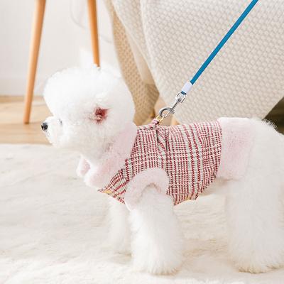 Autumn and Winter Imitation Rabbit Fur Dog Vest Can Be Towed, Velvet Warm Cotton-padded Clothes, Small Dog Cat Two-legged Pet Clothes