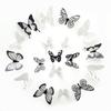 18Pcs/Set Black And White Crystal Butterflies Wall Sticker Beautiful Butterflies Art Decal Home Decor For Refrigerator Kids Room