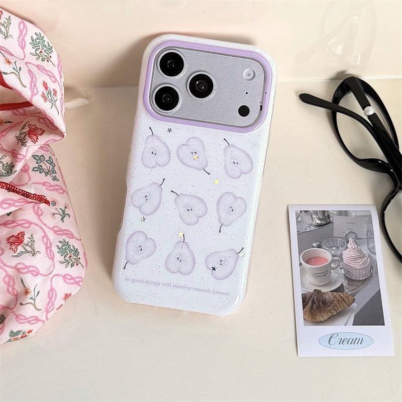 

Purple Sequin Pear Chain iPhone Case for 17/16 Pro Max/15/14 - High-End Full Coverage 17