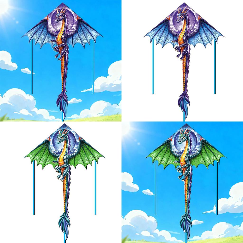 Pterosaur Polyester Kite With Glass Fiber Frame For Kids Adults Outdoor Flying Fun