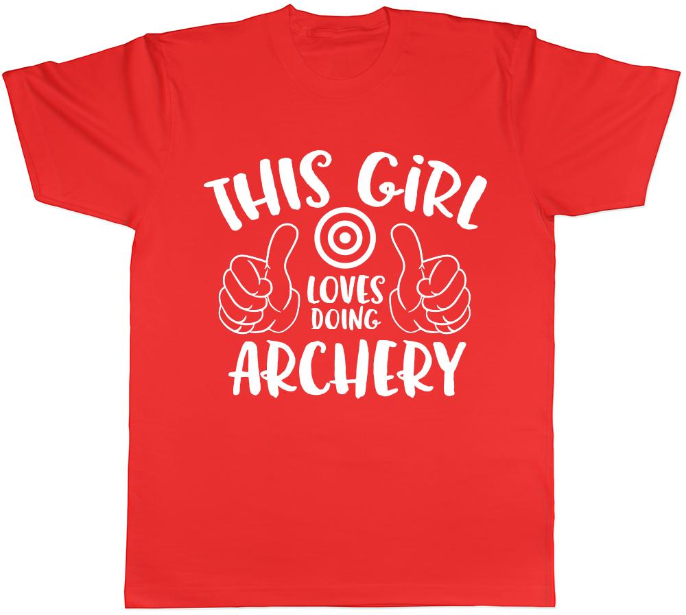 This Girl Loves doing Archery Unisexs Unisexs Ladies Unisex TShirt S