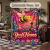 Beauty Fragrance Collage Theme Throw Blanket Custom Name Text Personalized Blanket Soft Cozy Blanket for Home Sofa Bed