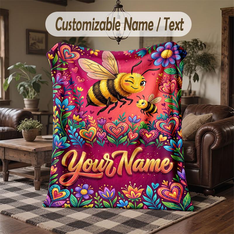 Beauty Fragrance Collage Theme Throw Blanket Custom Name Text Personalized Blanket Soft Cozy Blanket for Home Sofa Bed