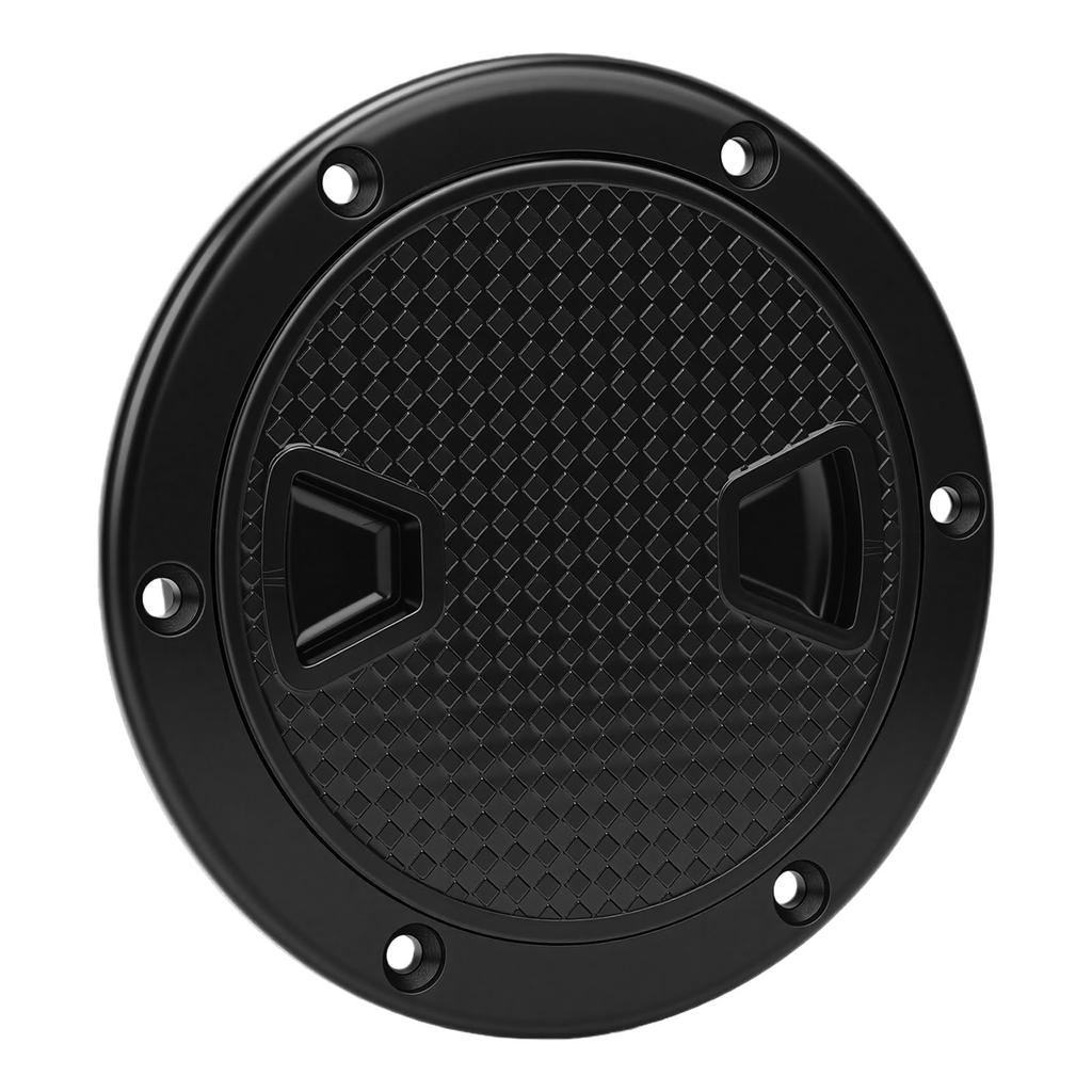 2pcs 4 Inch Round Boat Hatch with Detachable Cover Anti Slip Inspection Deck Plate Hatch for Marine Boat Yacht Black