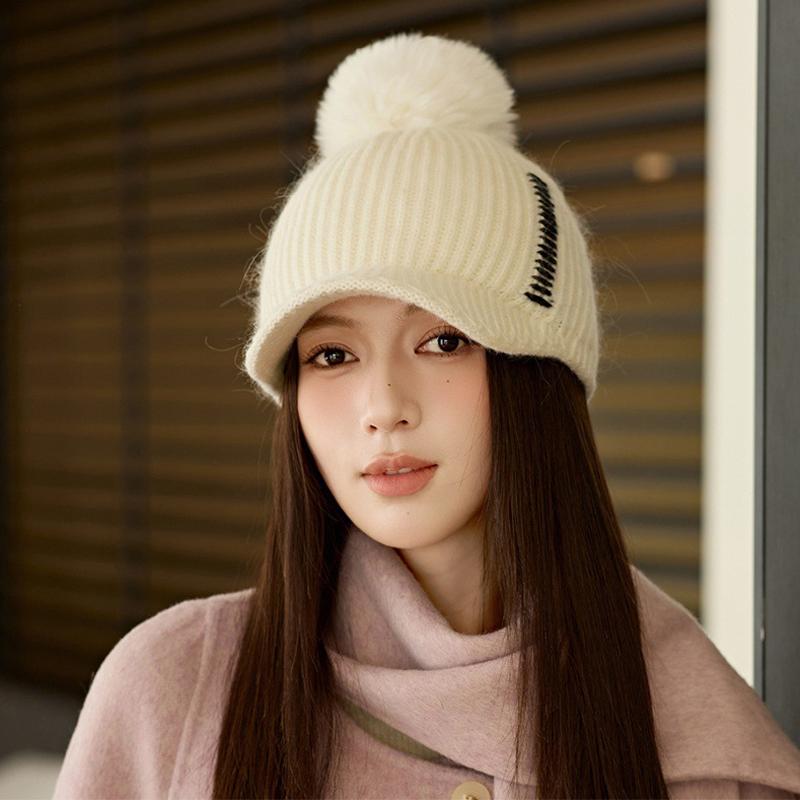 Knitted Baseball Cap Women's Winter Thick Ear Protection Hat