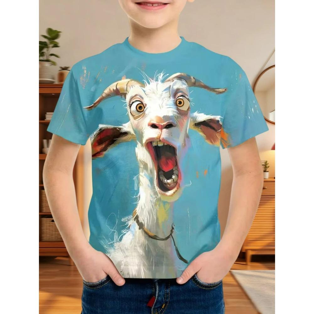 Kids Clothing Clothes for Boy Short Sleeve Tees Top Kids Clothes Animal 3D Print Fashion O-Neck Summer Girl Clothes