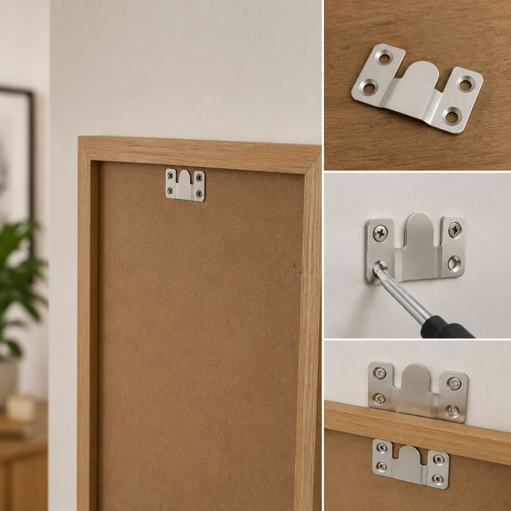 10pcs Rust Proof Hanging Brackets Interlocking Design Flush Mount Bracket Wall Fixing Bracket  Home