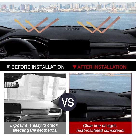 Autorder Dashboard Cover Mat for Ford Escape 2020 2021 2022 2023 2024 2025 Accessories Dash Cover Suede Dash Mat Sunshade Glare UV Rays Protector