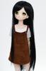 Linfairy 8-9 Inch 13 Size Doll Wig, Figure, BJD Long Wig (Black)