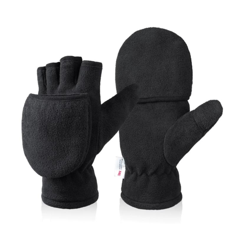 1 Pair L/XL Fashion Winter Warm Gloves Windproof Fingerless Outdoor Car Cycling Gloves Durable Comfortable Non-slip Gloves L