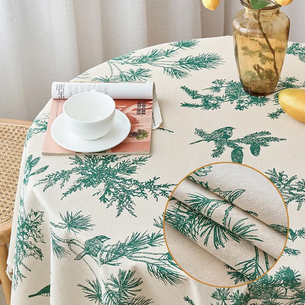 Table Cloth Round Polyester Tablecloth Pastoral Floral Washable Table Cover for Farmhouse Picnic Tabletop Decor Decoración Hogar