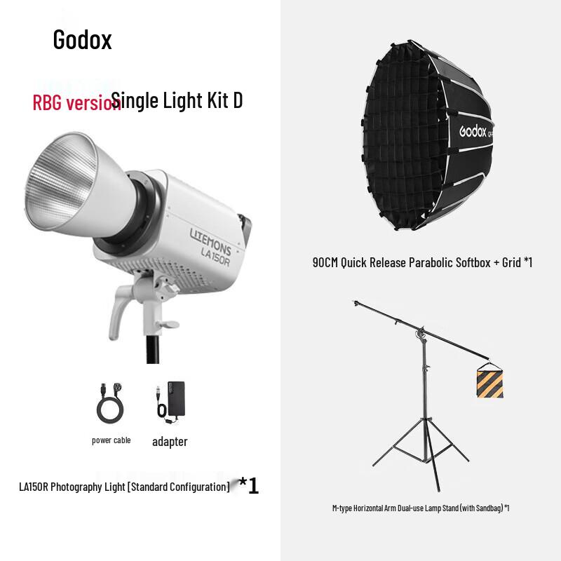Godox LA150R RGB LED Video Light Kit with QR-P90T Softbox
